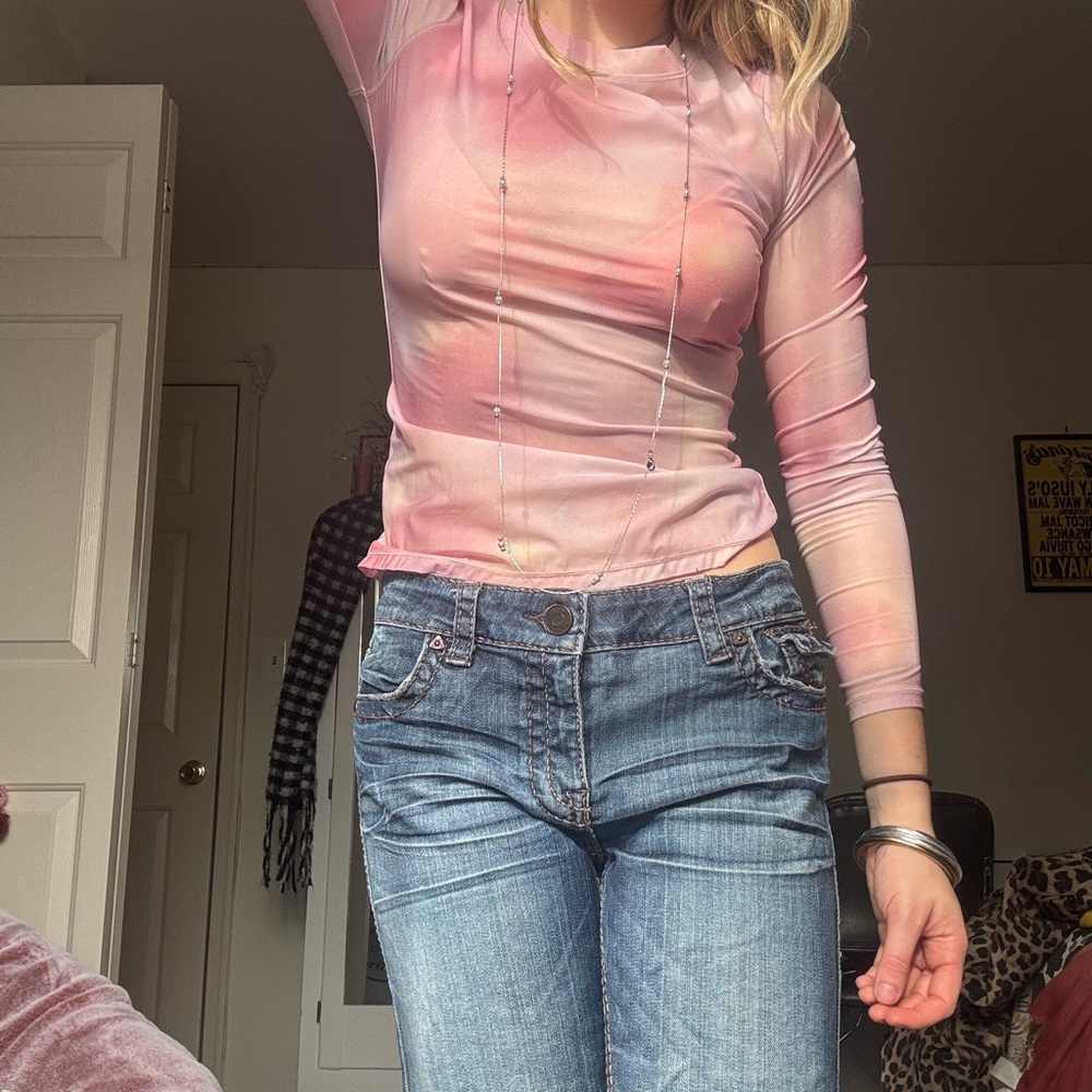 Free People Pink Tie-Dye Long Sleeve Top